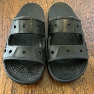 CROCS Black Baya Slide Double Strap Sandals Men's Size 6/Women's Size 8